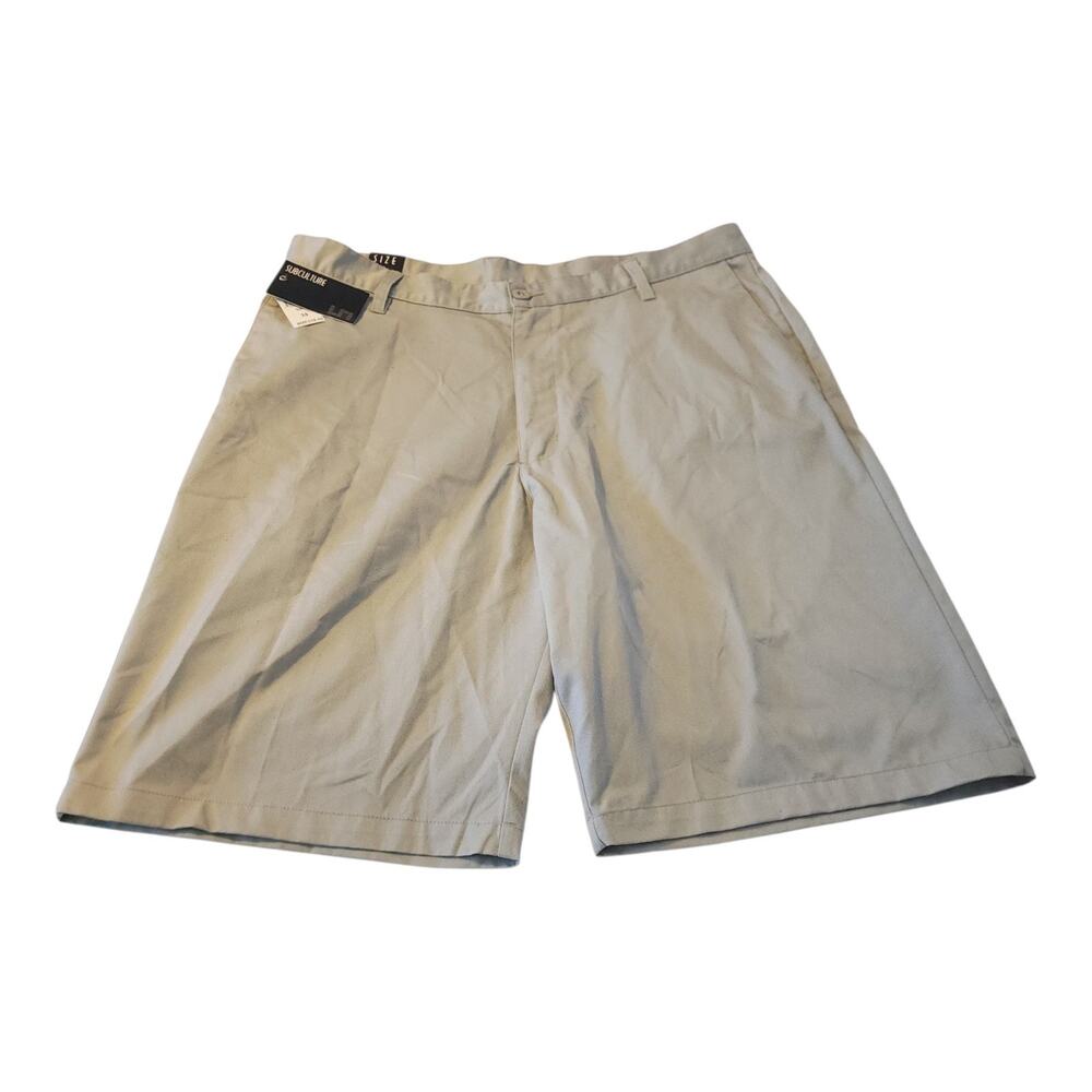 NEW Men's Beige Chino Shorts Flat Front Size 38 Pockets Zip Subculture NWT